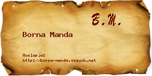 Borna Manda névjegykártya